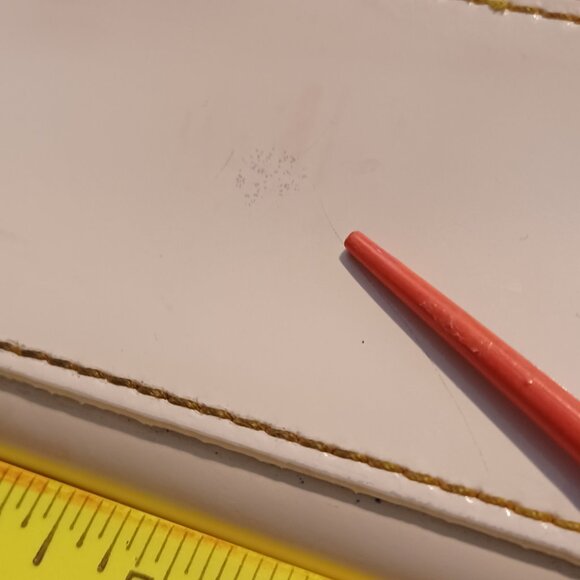 *DAMAGED* Dooney and Bourke White Red Patent Leather Full Wallet - Picture 7 of 11